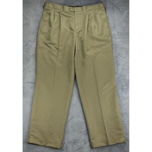 CROFT & BARROW Classic Fit Pants 40x32 Pleated/Cuffed Slacks New With Tags Taupe